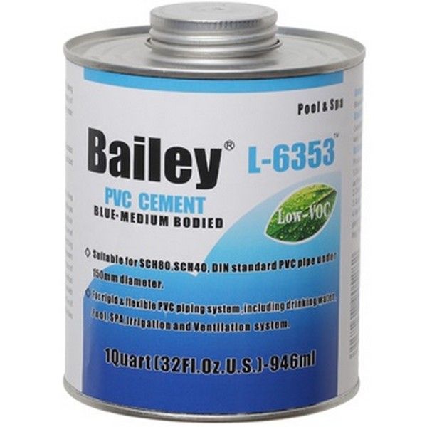 Клей для труб ПВХ Bailey L-6353 237 мл, синій