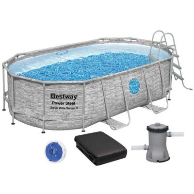 Каркасний басейн з ротанга Bestway 56714 (427х250х100) з картриджним фільтром Каркасний басейн з ротанга Bestway 56714 (427х250х100) з картриджним фільтром