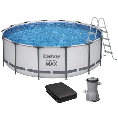 Каркасний басейн Bestway 5612X (427х122 см) з картриджним фільтром, тентом і драбиною Каркасний басейн Bestway 5612X (427х122 см) з картриджним фільтром, тентом і драбиною