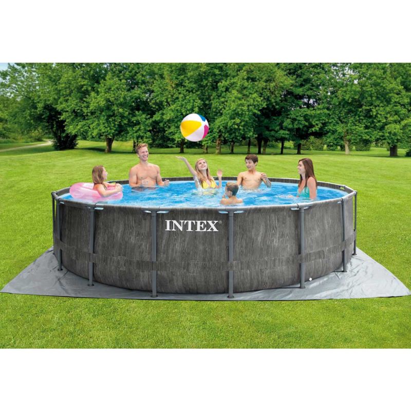 Каркасний басейн Intex 26742 GREYWOOD (457х122 см) з картриджним фільтром, драбиною та тентом