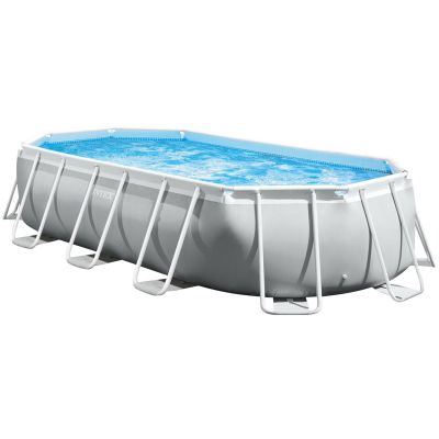 Каркасный бассейн Intex 26796 OVAL (503х274х122 см) с картриджным фильтром, лестницей и тентом Каркасный бассейн Intex 26796 OVAL (503х274х122 см) с картриджным фильтром, лестницей и тентом