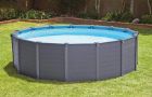 Каркасний басейн Intex 26384 GRAPHITE GRAY (478х124 см) з пісочним фільтром, драбиною, підкладкою і тентом