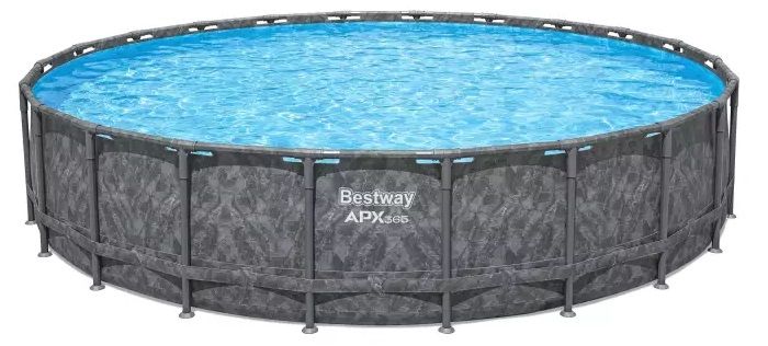 Каркасний басейн Bestway Grey 561KE (610х132 см) з піщаним фільтром, тентом та драбиною