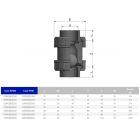 Зворотний клапан ПВХ Effast CDRCBD0500 кульовий, з ущільненням EPDM, d50