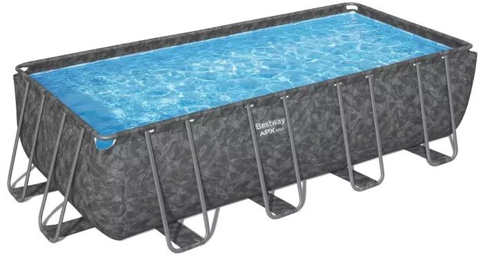 Каркасний басейн Bestway Grey 561KA (549х274х132 см) з піщаним фільтром, тентом та драбиною