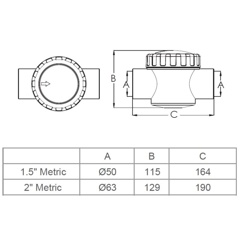 Зворотний клапан Emaux V40-1 (E) 50 мм