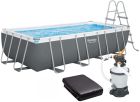 Каркасний басейн Bestway 56671 (488х244х122 см) з піщаним фільтром, драбиною та тентом