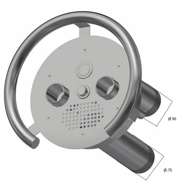 Передня частина та закладна до протитечії Aquaviva TWIN 2.5" AISI 304 (кругла)