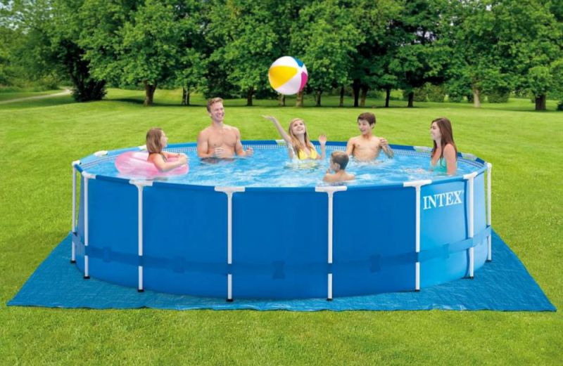 Каркасный бассейн Intex 28242 (457х122 см) c картриджным фильтром, лестницей, подложкой и тентом
