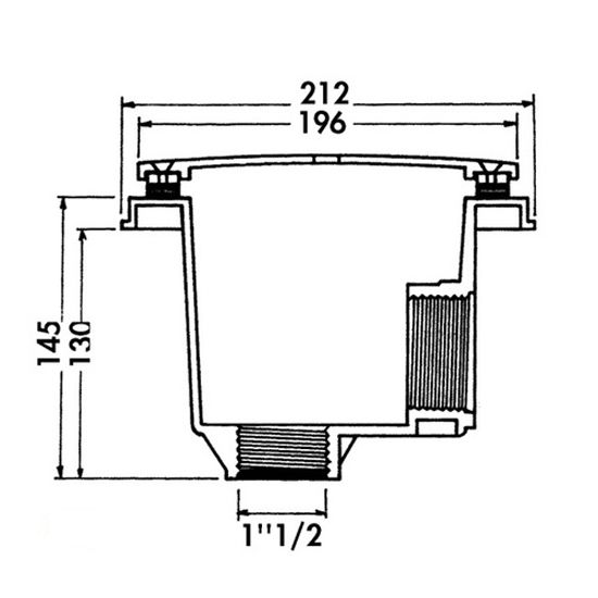 Злив донний Hayward 3253LGPAK2 2 "під лайнер (компл. 2 шт), світло-сірий