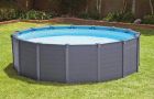 Каркасный бассейн Intex 26384 GRAPHITE GRAY (478х124 см) с песчаным фильтром, лестницей, подложкой и тентом
