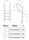 Сходи для басейну Hayward Mixta (4 сходинки), для вузького борту, AISI-316