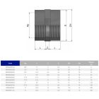 Муфта ПВХ Effast RERMAE050F із внутрішньою різьбою, d1-1/2"