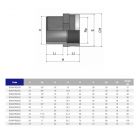 Адаптер-втулка ПВХ Effast RGRAFR020C з металевим кільцем, d20x3/4"