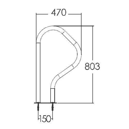 Поручень для басейну Emaux ARB-F, AISI-316