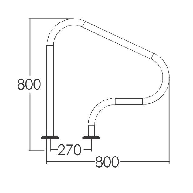 Поручень для басейну Emaux ARP-F, AISI-316