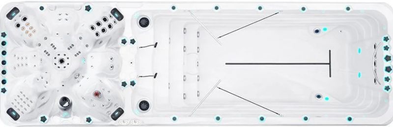 Плавательный SPA бассейн Passion Spas Vitality (708x225x126 см), Серебристо-белый