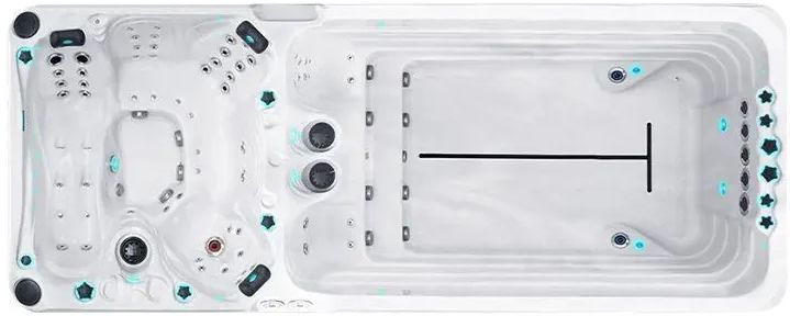 Плавательный SPA бассейн Passion Spas Dynamic (590x227x126 см), Серебристо-белый