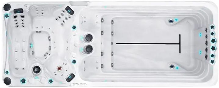 Плавательный SPA бассейн Passion Spas Dynamic Deep (590x227x155 см), Серебристо-белый