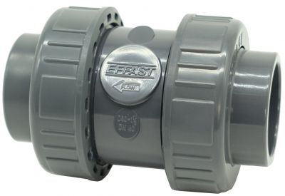 Зворотний клапан ПВХ Effast CERCBE020B кульовий, з внутрішнім різьбленням 1/2" та ущільненням EPDM, d20 Зворотний клапан ПВХ Effast CERCBE020B кульовий, з внутрішнім різьбленням 1/2" та ущільненням EPDM, d20