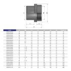 Ніпель ПВХ Effast RGRAFG050F перехідний з внутрішньою різьбою, d50x1-1/2"