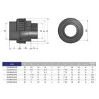 Муфта ПВХ Effast RGRBMG063G розбірна, із зовнішньою різьбою d63x2"