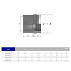 Муфта ПВХ Effast RGRMAR020B перехідна, з металічним кільцем d20x1/2"