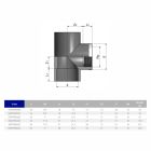 Трійник ПВХ Effast RGRTIR063G 90° з металевим кільцем d63x2"