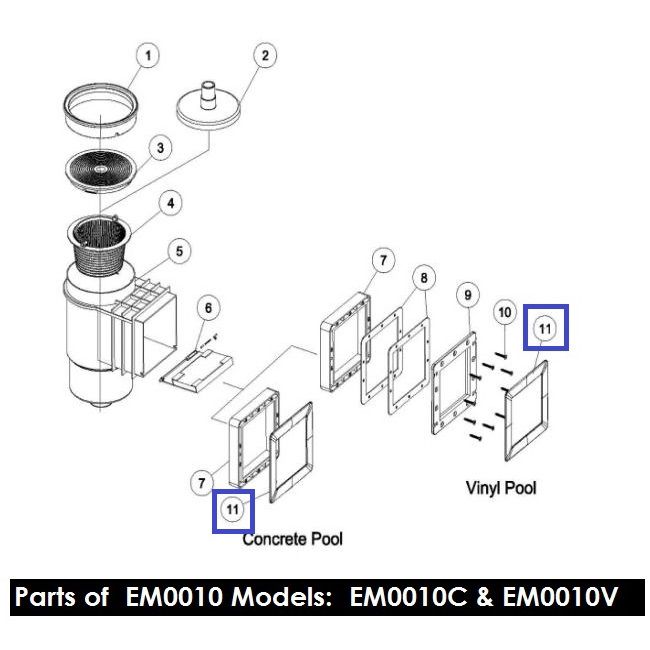 Лицьова рамка скімера EMAUX Standard EM0010 01051049