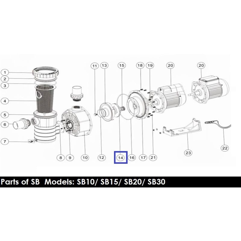 Крильчатка для насоса Emaux SB20/SR20 01311003