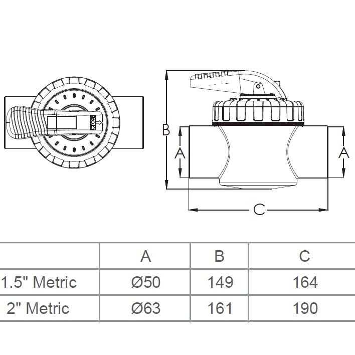 Кран Emaux V50-2 (E) двопозиційний 63 мм
