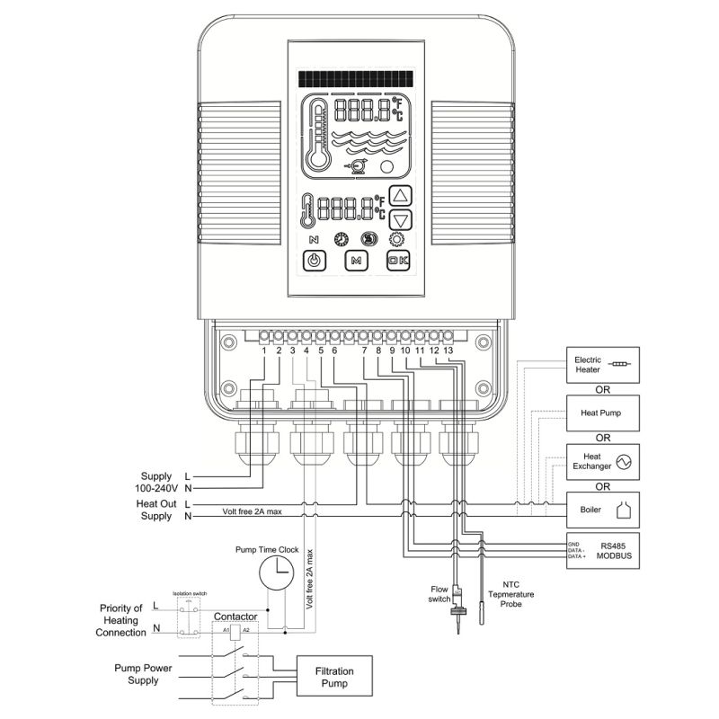 Цифровий контролер Elecro Heatsmart Plus теплообмінника G2/SST + датчик протоку та температури
