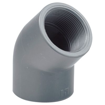 Коліно різьбове 45° ПВХ Hidroten 1002312, ВР/ВР, d3/4"