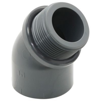 Коліно перехідне 45° ПВХ Hidroten 1002153, зовнішня різьба, d40 мм, 1 1/4"