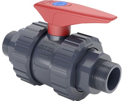 Кран кульовий ПВХ Hidroten 1011102, з різьбовим закінченням, d3/4"-3/4"