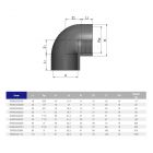 Коліно ПВХ Effast RGRGOG020B 90° перехідне, з внутрішньою різьбою d20x1/2"