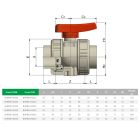 Кран кульовий промисловий ПП Effast d40 мм