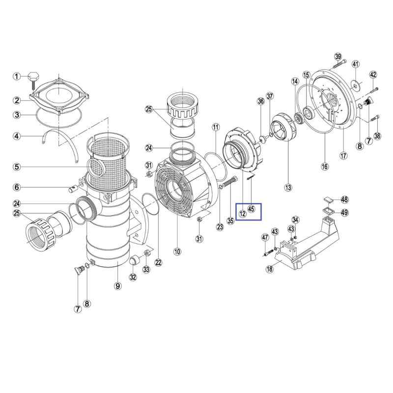 Дифузор KAN/KT 500/600/750 - RPUM0012.06R/RBH0006.05R BCP500-750 Fiberpool/Kripsol