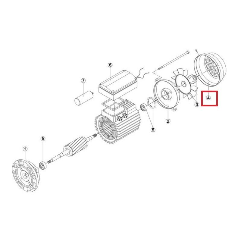 Кришка вентилятора насоса Kripsol KAN/KT/KTB/KAL/KL/KRF/KRB/BC/BCP/BCG/BCPG/BF/BB/BTP MEC132 (RMOT0004.07R)