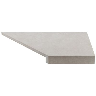 Кутовий Г-подібний елемент бортової плитки Aquaviva Montagna Light Gray, 595x345x50(20) мм (правий/45°) Кутовий Г-подібний елемент бортової плитки Aquaviva Montagna Light Gray, 595x345x50(20) мм (правий/45°)