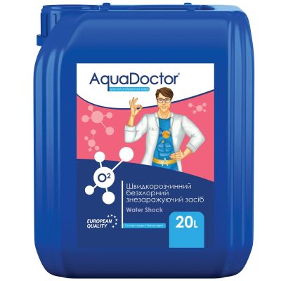 Рідкий дезінфектант на основі активного кисню AquaDoctor Water Shock О2 (20 л) Рідкий дезінфектант на основі активного кисню AquaDoctor Water Shock О2 (20 л)